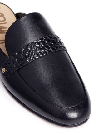 Detail View - Click To Enlarge - SAM EDELMAN - 'Perri' pebble effect band leather loafer slides