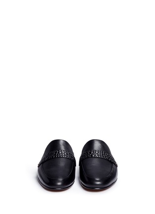 Front View - Click To Enlarge - SAM EDELMAN - 'Perri' pebble effect band leather loafer slides