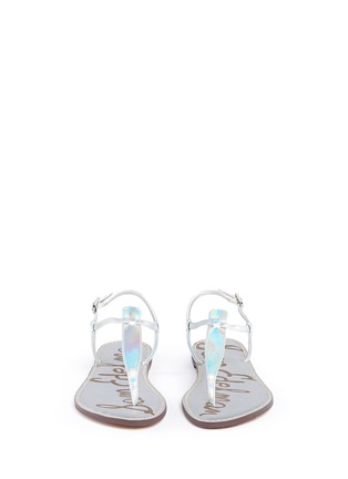 Front View - Click To Enlarge - SAM EDELMAN - 'Gigi' holographic leather thong sandals