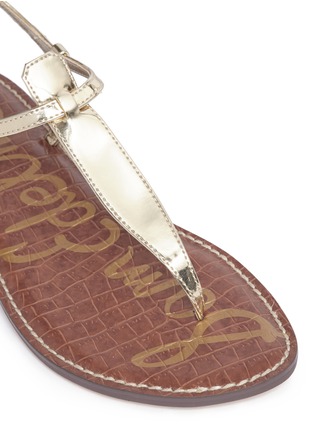 Detail View - Click To Enlarge - SAM EDELMAN - 'Gigi' mirror leather thong sandals