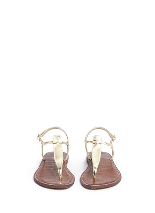 Front View - Click To Enlarge - SAM EDELMAN - 'Gigi' mirror leather thong sandals