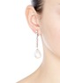 Figure View - Click To Enlarge - KENNETH JAY LANE - Glass crystal pavé pear pearl drop clip earrings