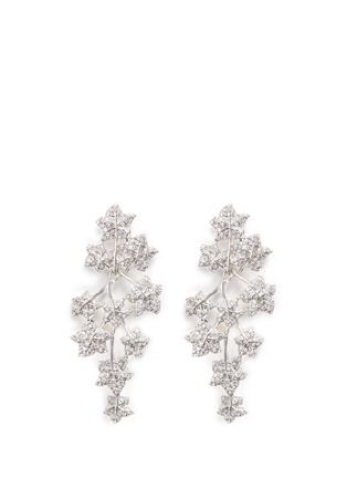 Main View - Click To Enlarge - KENNETH JAY LANE - Glass crystal leaf drop clip earrings