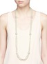 Figure View - Click To Enlarge - KENNETH JAY LANE - Glass crystal pavé sphere faux pearl necklace