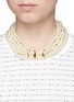 Figure View - Click To Enlarge - KENNETH JAY LANE - Enamelled clasp tiered glass pearl necklace