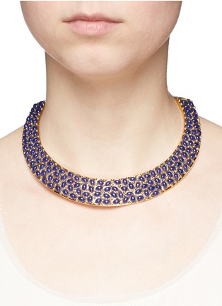 Figure View - Click To Enlarge - KENNETH JAY LANE - Resin bead gold plated torque necklace