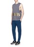 Figure View - Click To Enlarge - THE UPSIDE - Panelled cotton French terry drawstring jogging pants