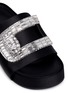 Detail View - Click To Enlarge - STELLA LUNA - Turnlock buckle satin platform slide sandals