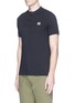 Front View - Click To Enlarge - STONE ISLAND - Stand collar piqué polo shirt