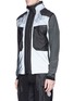 Front View - Click To Enlarge - STONE ISLAND - 'Mussola Gommata' 2-in-1 reflective vest and zip hoodie set