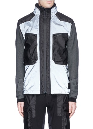 Main View - Click To Enlarge - STONE ISLAND - 'Mussola Gommata' 2-in-1 reflective vest and zip hoodie set