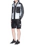 Figure View - Click To Enlarge - STONE ISLAND - 'Mussola Gommata' 2-in-1 reflective vest and zip hoodie set