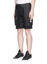 Front View - Click To Enlarge - STONE ISLAND - 'Mussola Gommata' panel cargo shorts