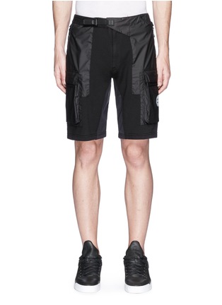 Main View - Click To Enlarge - STONE ISLAND - 'Mussola Gommata' panel cargo shorts