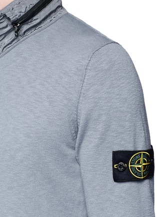 Detail View - Click To Enlarge - STONE ISLAND - Logo badge hooded zip cardigan