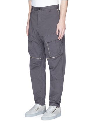 Front View - Click To Enlarge - STONE ISLAND - Garment dye poplin cargo pants