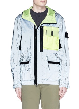 Main View - Click To Enlarge - STONE ISLAND - 'Mussola Gommata' reflective field jacket