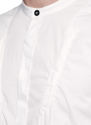 Detail View - Click To Enlarge - STONE ISLAND - Zip pocket poplin shirt