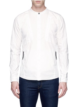 Main View - Click To Enlarge - STONE ISLAND - Zip pocket poplin shirt