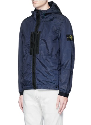 Front View - Click To Enlarge - STONE ISLAND - Iridescent nylon hooded jacket