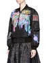 Front View - Click To Enlarge - MARC JACOBS - Embellished graffiti print shrunken bomber jacket