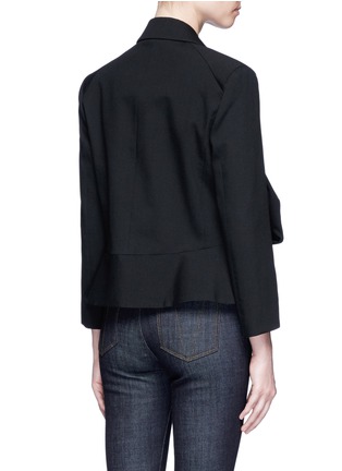 Back View - Click To Enlarge - VICTORIA, VICTORIA BECKHAM - Oversized bow tropical wool peplum blazer