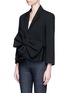 Front View - Click To Enlarge - VICTORIA, VICTORIA BECKHAM - Oversized bow tropical wool peplum blazer