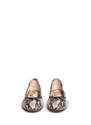 Front View - Click To Enlarge - SAM EDELMAN - 'Felicia' snakeskin embossed leather ballet flats