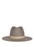 Main View - Click To Enlarge - JANESSA LEONÉ - 'Bailey' leather band straw Panama hat