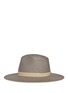 Figure View - Click To Enlarge - JANESSA LEONÉ - 'Bailey' leather band straw Panama hat