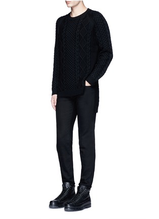 Figure View - Click To Enlarge - PORTS 1961 - Cable knit wool sweater