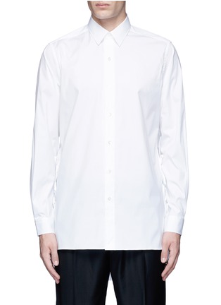Main View - Click To Enlarge - PORTS 1961 - Side tie stretch cotton poplin shirt