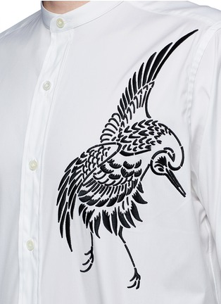 Detail View - Click To Enlarge - PORTS 1961 - Bird embroidered cotton shirt