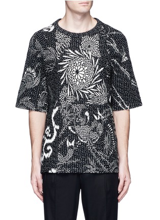 Main View - Click To Enlarge - PORTS 1961 - Floral embroidery slip-stitch T-shirt