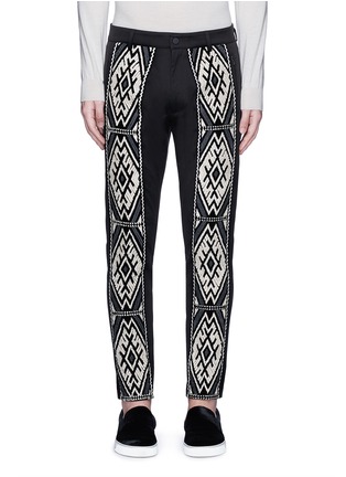 Main View - Click To Enlarge - PORTS 1961 - Tribal embroidered stripe pants