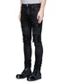 Front View - Click To Enlarge - AMIRI - 'MX1' plonge leather patchwork waxed jeans