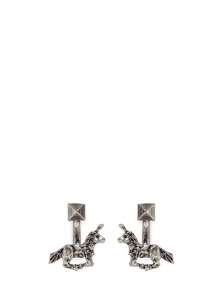 Main View - Click To Enlarge - VALENTINO GARAVANI - Unicorn Rockstud engraved earrings