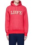 Main View - Click To Enlarge - SACAI - 'LIIFE' embroidery cotton blend neoprene hoodie