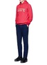 Figure View - Click To Enlarge - SACAI - 'LIIFE' embroidery cotton blend neoprene hoodie