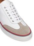 Detail View - Click To Enlarge - THOM BROWNE  - Suede toe cap leather sneakers