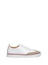 Main View - Click To Enlarge - THOM BROWNE  - Suede toe cap leather sneakers