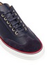 Detail View - Click To Enlarge - THOM BROWNE  - Suede toe leather sneakers