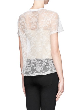 Back View - Click To Enlarge - VALENTINO GARAVANI - Chantilly lace short-sleeve silk top