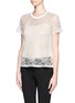 Front View - Click To Enlarge - VALENTINO GARAVANI - Chantilly lace short-sleeve silk top