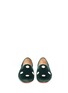 Front View - Click To Enlarge - 71655 - Daisy embroidery velvet slip-ons