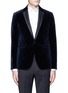 Main View - Click To Enlarge - ARMANI COLLEZIONI - 'Metropolitan' Glen plaid velvet tuxedo blazer