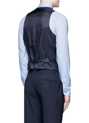 Back View - Click To Enlarge - ARMANI COLLEZIONI - Wool hopsack waistcoat