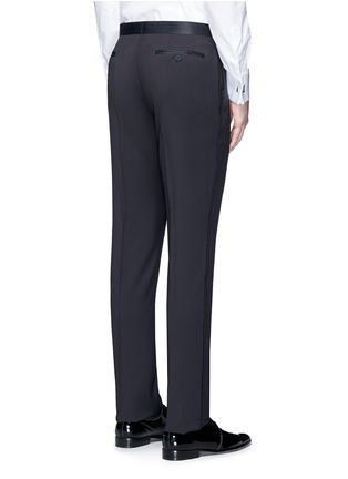 Back View - Click To Enlarge - ARMANI COLLEZIONI - Satin waist virgin wool tuxedo pants