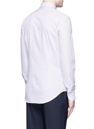 Back View - Click To Enlarge - ARMANI COLLEZIONI - Check grid cotton shirt
