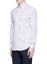 Front View - Click To Enlarge - ARMANI COLLEZIONI - Check grid cotton shirt